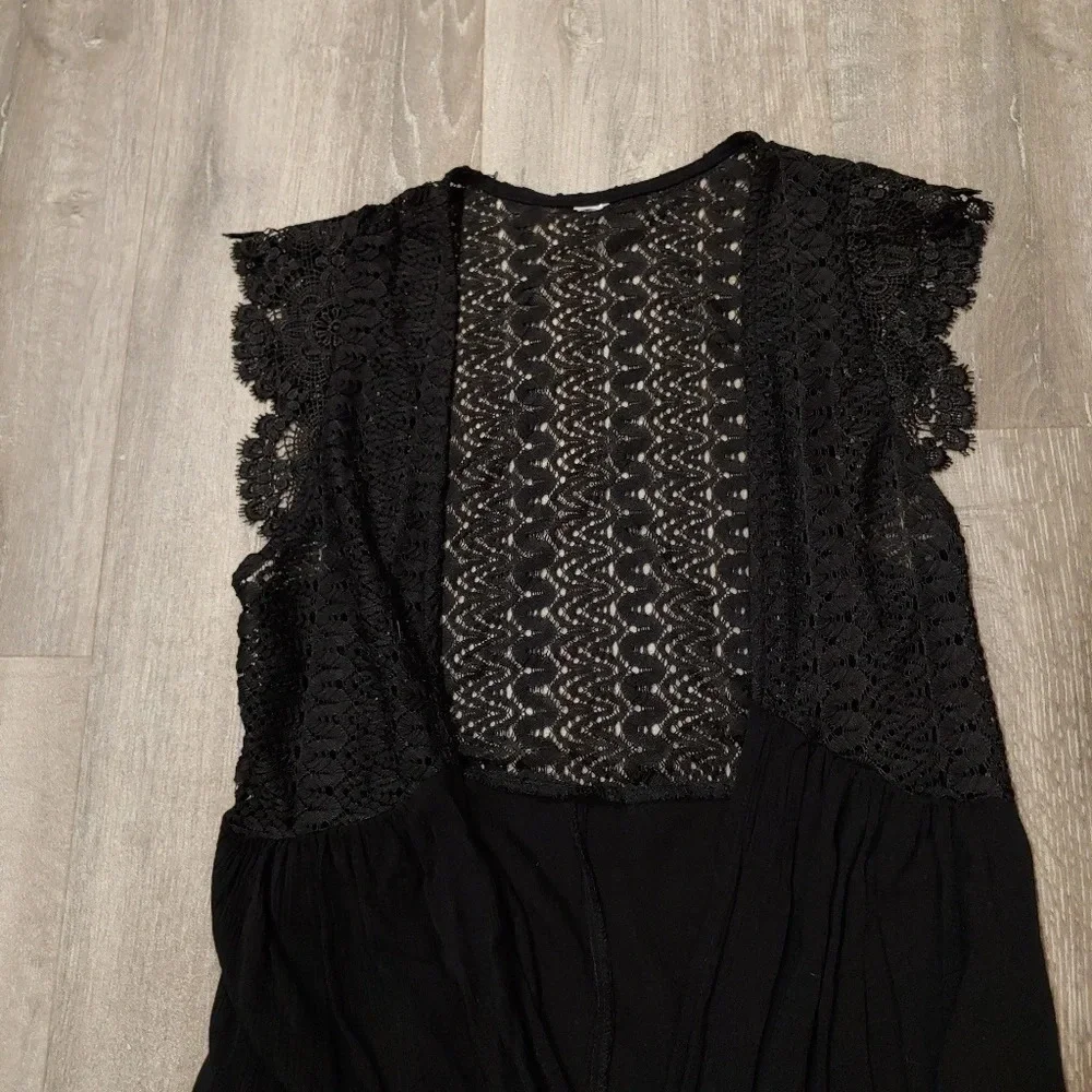 Black Crochet Vest